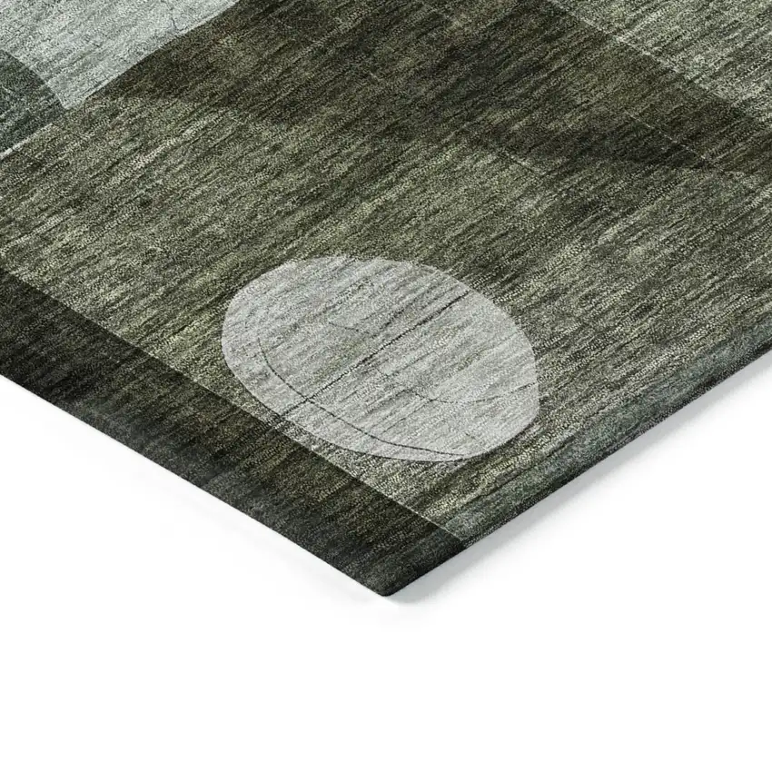 Olive Green Purple And Gray Geometric Washable Indoor Outdoor Area Rug Photo 4