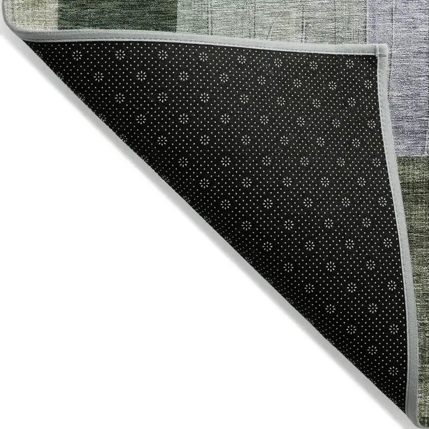 Olive Green Purple And Gray Geometric Washable Indoor Outdoor Area Rug Photo 3
