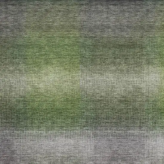 Olive Green Purple And Gray Striped Washable Area Rug With UV Protection Photo 2