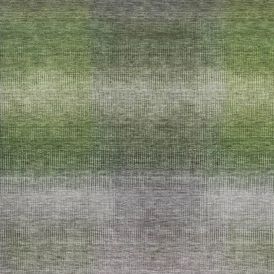 Olive Green Purple And Gray Striped Washable Area Rug With UV Protection Photo 2