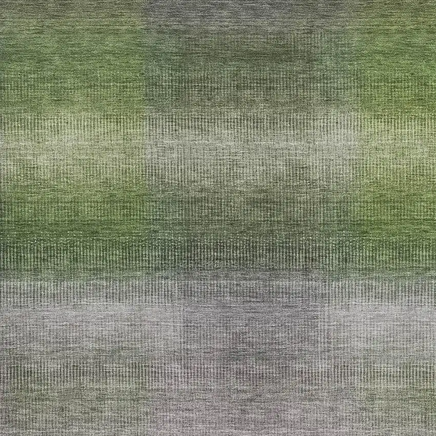 Olive Green Purple And Gray Striped Washable Area Rug With UV Protection Photo 2