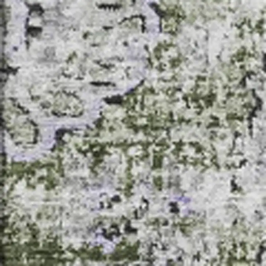 Olive Green Purple And Ivory Floral Washable Area Rug With UV Protection Photo 2