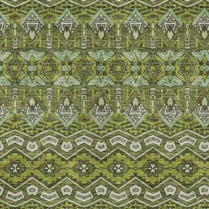 Photo of Olive Green Purple And Ivory Moroccan Washable Indoor Outdoor Area Rug