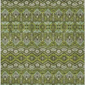 Photo of Olive Green Purple And Ivory Moroccan Washable Indoor Outdoor Area Rug