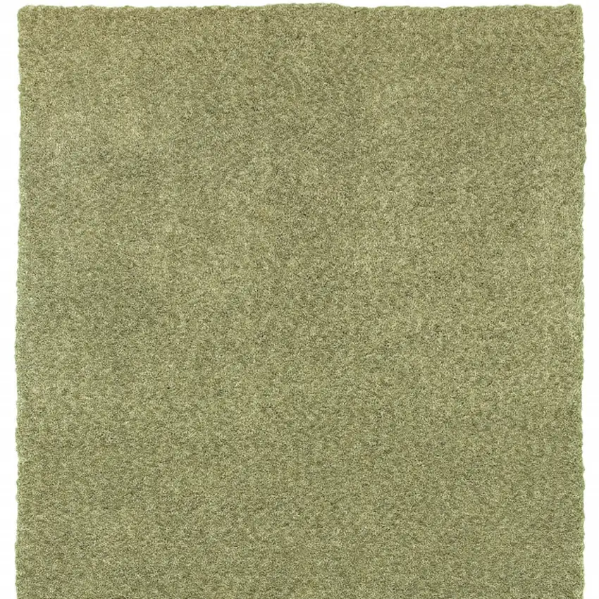 Olive Green Shag Tufted Handmade Stain Resistant Area Rug Photo 4