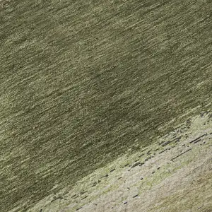 Photo of Olive Green Silver And Brown Abstract Washable Area Rug With UV Protection