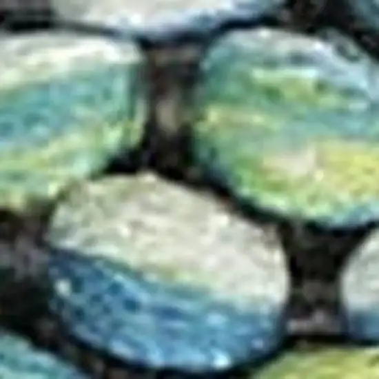 Olive Green and Ivory Damask Distressed Non Skid Area Rug Photo 3