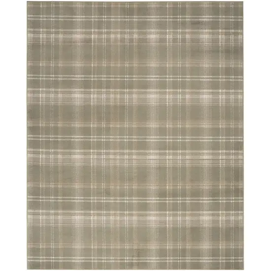 Olive Green and Ivory Plaid Area Rug Photo 1