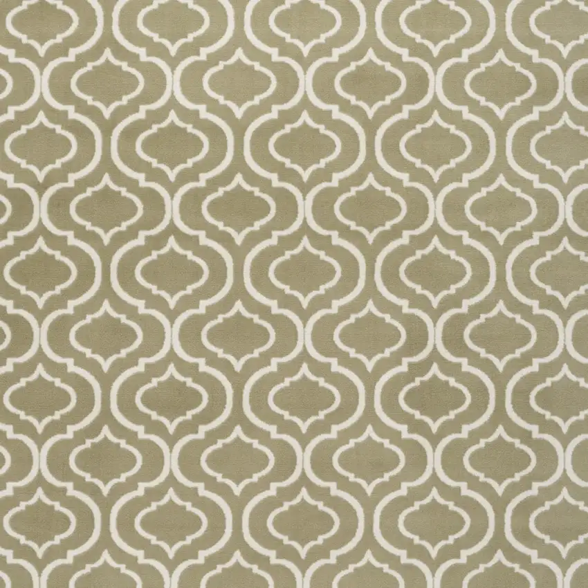 Olive Green and Ivory Trellis Non Skid Area Rug Photo 4
