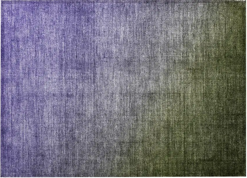 Olive Green and Purple Ombre Washable Non Skid Indoor Outdoor Area Rug Photo 4