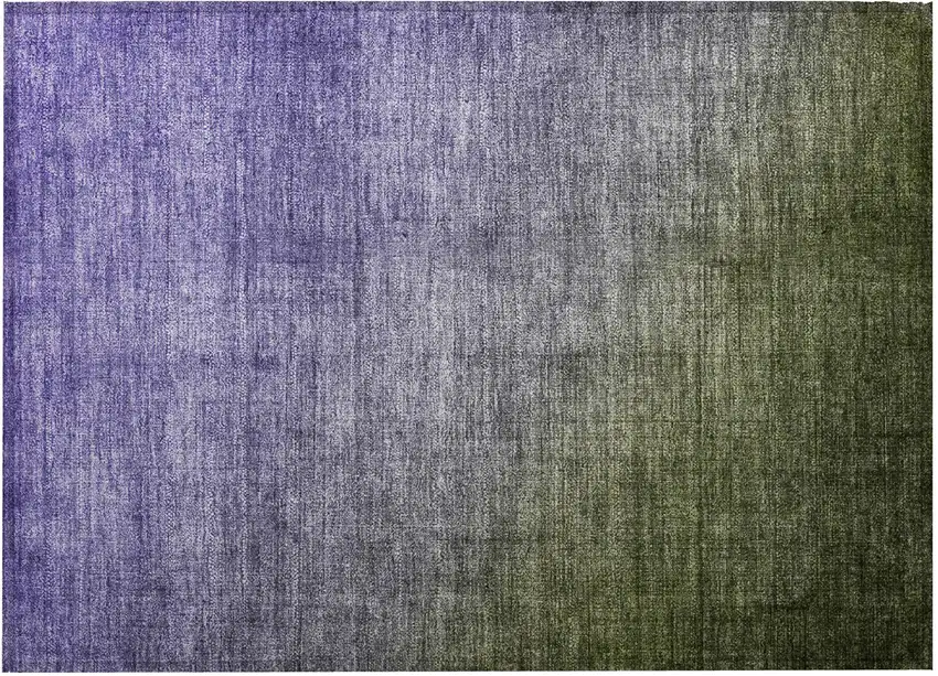 Olive Green and Purple Ombre Washable Non Skid Indoor Outdoor Area Rug Photo 5