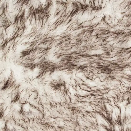 Ombre Brown Faux Sheepskin Area Rug Photo 4