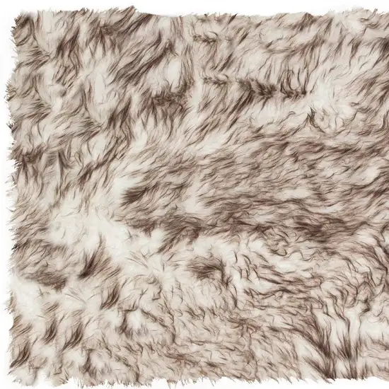 Ombre Brown Faux Sheepskin Area Rug Photo 5