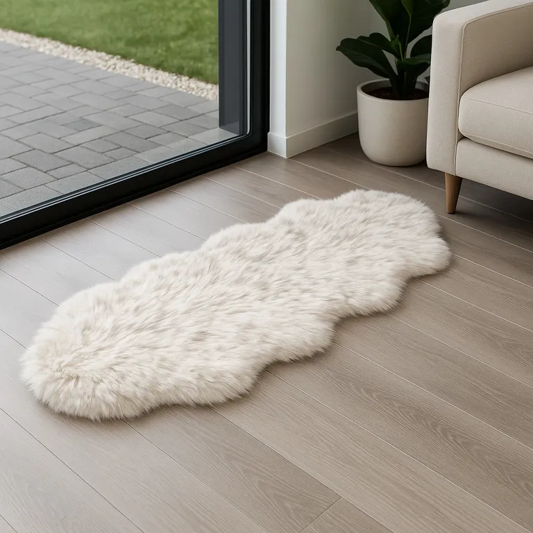 Ombre Chocolate Faux Fur Washable Non Skid Area Rug Photo 5