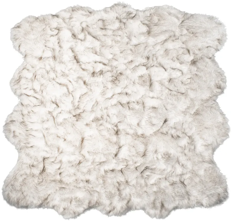 Ombre Chocolate Faux Fur Washable Non Skid Area Rug Photo 2