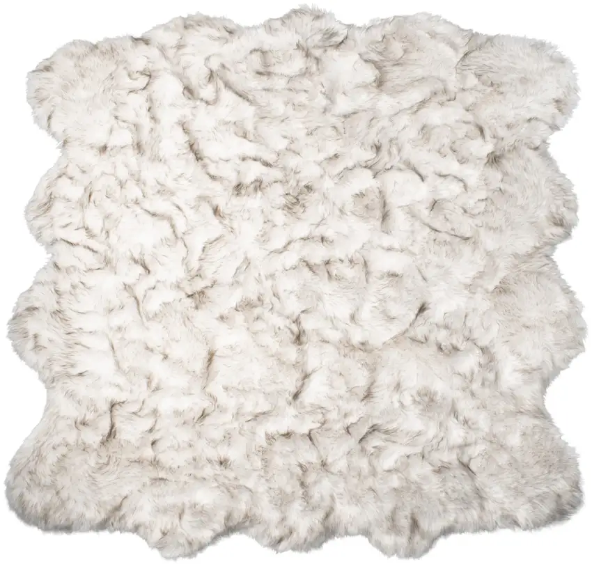 Ombre Chocolate Faux Fur Washable Non Skid Area Rug Photo 1