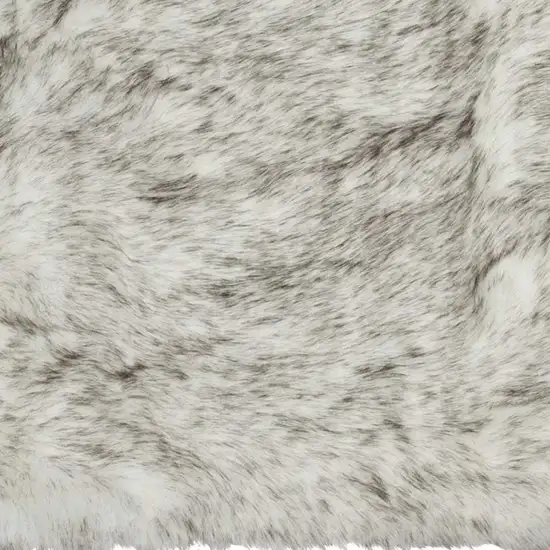 Gray Faux Fur Ombre Flokati Washable Area Rug Photo 3