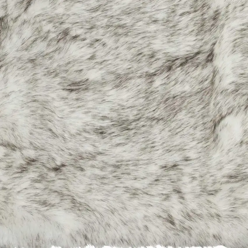 Gray Faux Fur Ombre Flokati Washable Area Rug Photo 3
