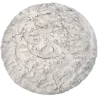 Photo of Ombre Grey Round Faux Fur Washable Non Skid Area Rug