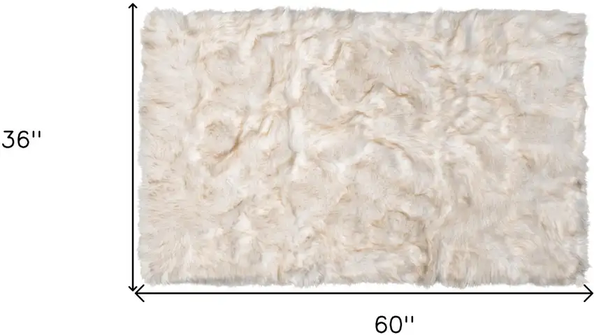 Ombre Tan Faux Fur Washable Non Skid Area Rug Photo 7