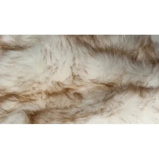6' X 6' Ombre Tan Round Faux Fur Washable Non Skid Area Rug Photo 5