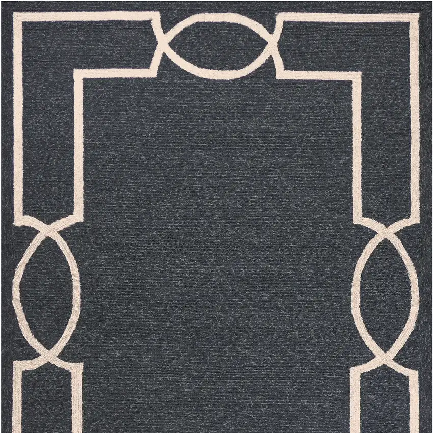 Gray and Ivory Handmade Indoor Outdoor Area Rug Photo 8