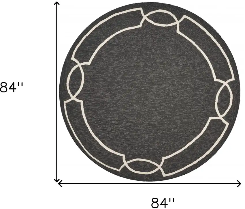 Onyx Round Indoor Outdoor Area Rug Photo 3