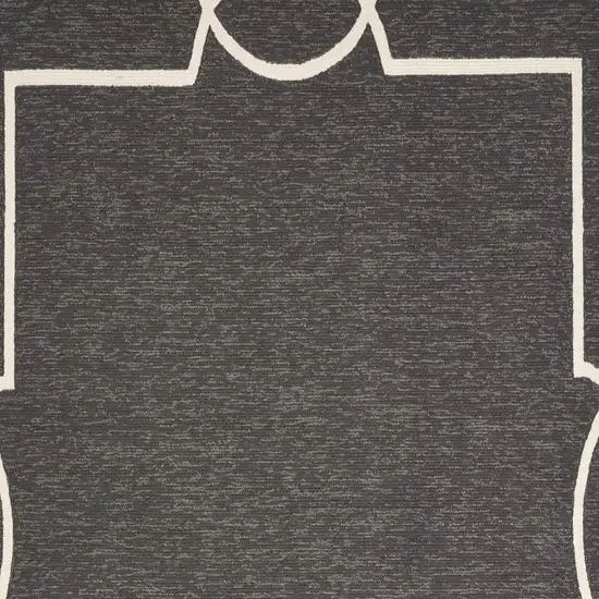 Onyx And White Geometric Handmade Indoor Outdoor Area Rug Photo 3