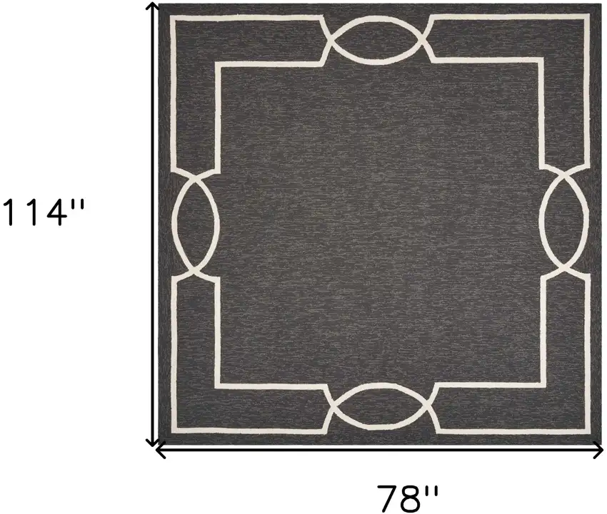 Black and White Hand Hooked Area Rug Photo 3