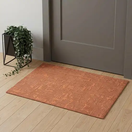 Orange Abstract Non Skid Area Rug Photo 1