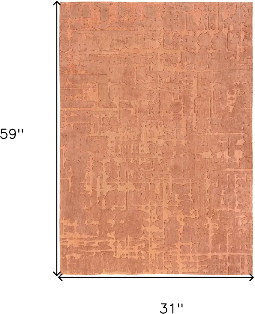 Orange Abstract Non Skid Area Rug Photo 3