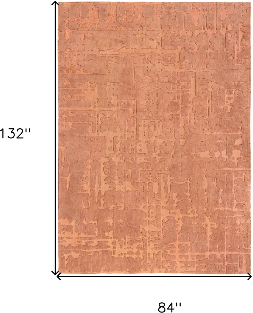 Orange Abstract Non Skid Area Rug Photo 3