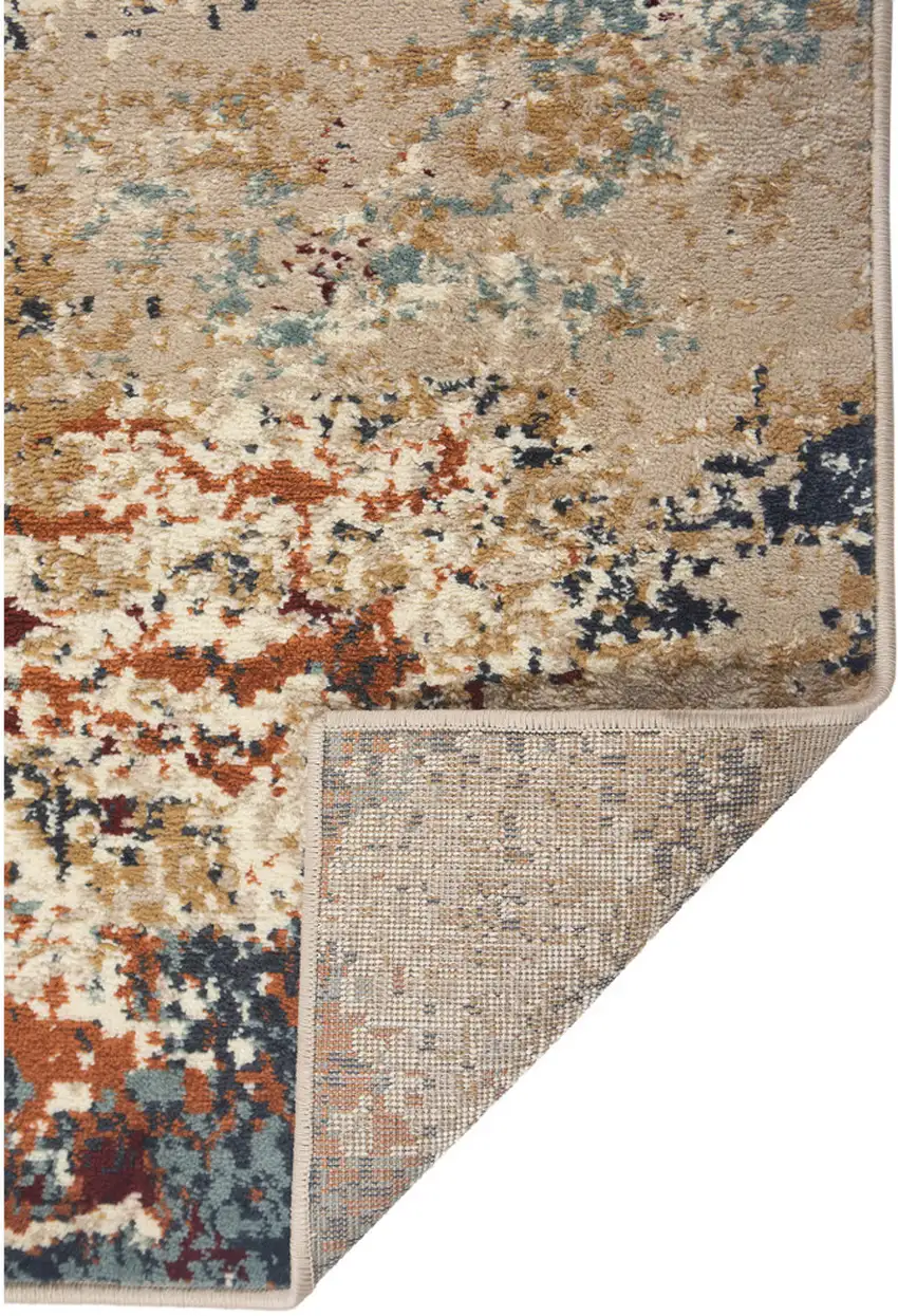 Orange Abstract Power Loom Area Rug Photo 3