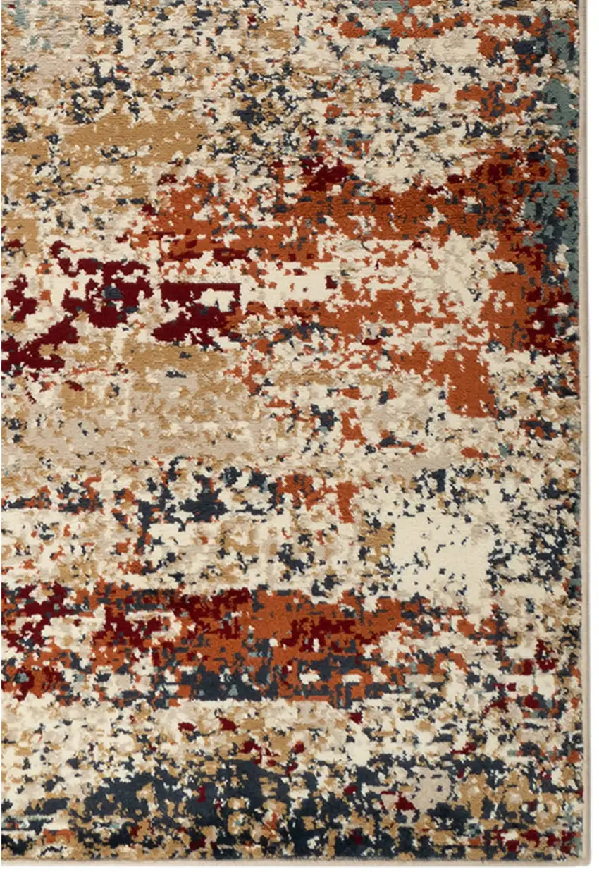 Orange Abstract Power Loom Area Rug Photo 2