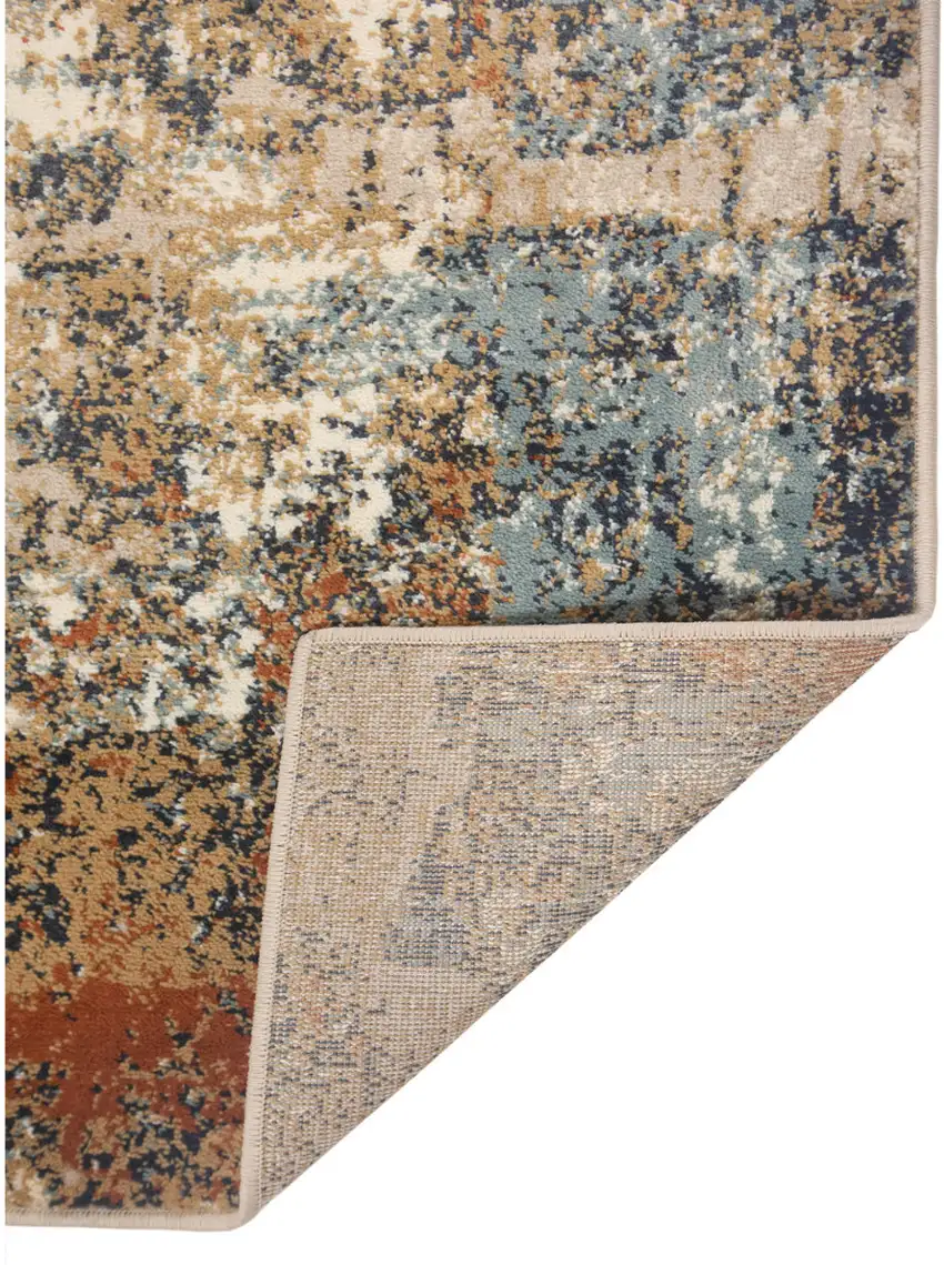Orange Abstract Power Loom Area Rug Photo 3