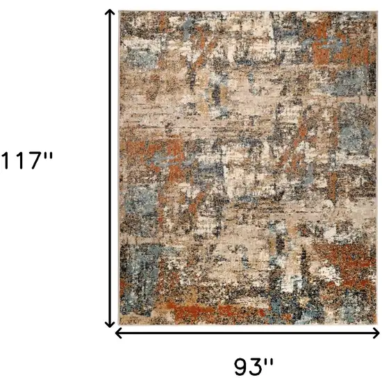 Orange Abstract Power Loom Area Rug Photo 6
