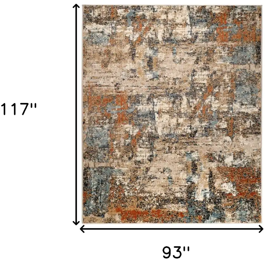 Orange Abstract Power Loom Area Rug Photo 6