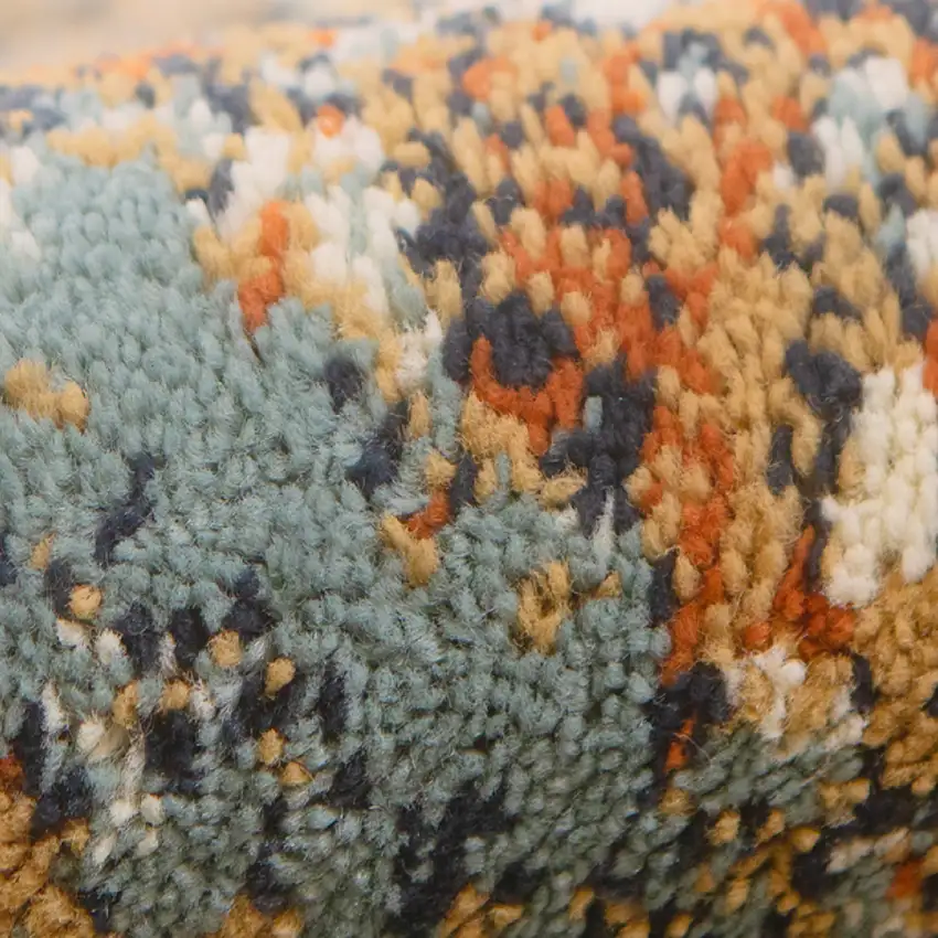 Orange Abstract Power Loom Area Rug Photo 9