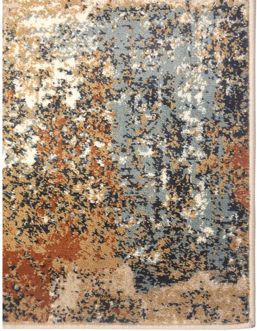 Orange Abstract Power Loom Area Rug Photo 2