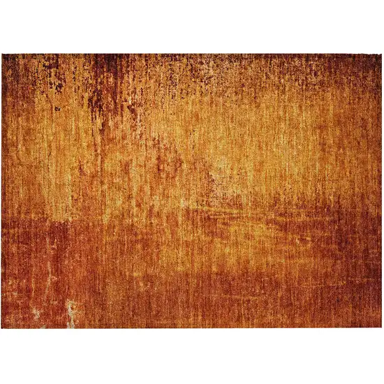 Orange Abstract Washable Non Skid Indoor Outdoor Area Rug Photo 5