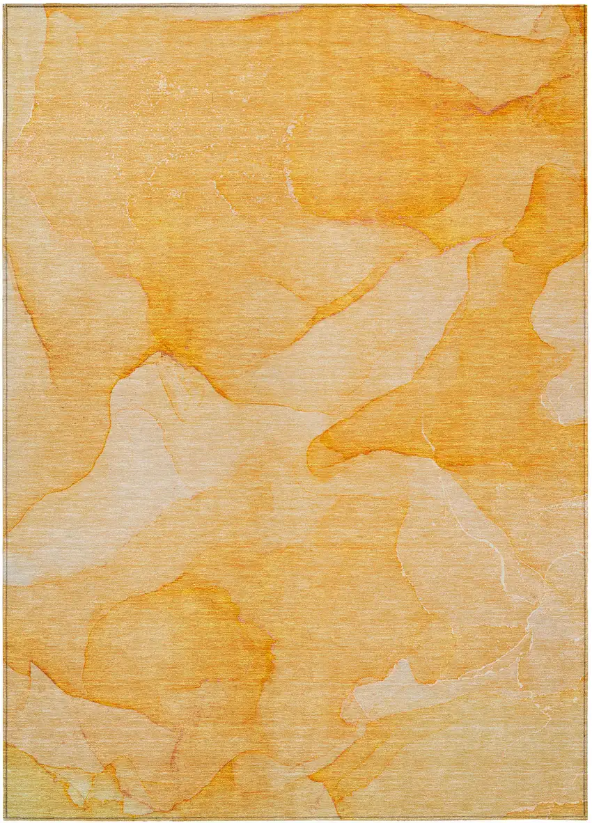 Orange Abstract Washable Non Skid Indoor Outdoor Area Rug Photo 2