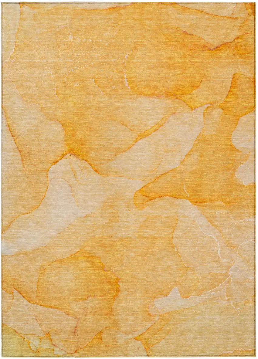 Orange Abstract Washable Non Skid Indoor Outdoor Area Rug Photo 2
