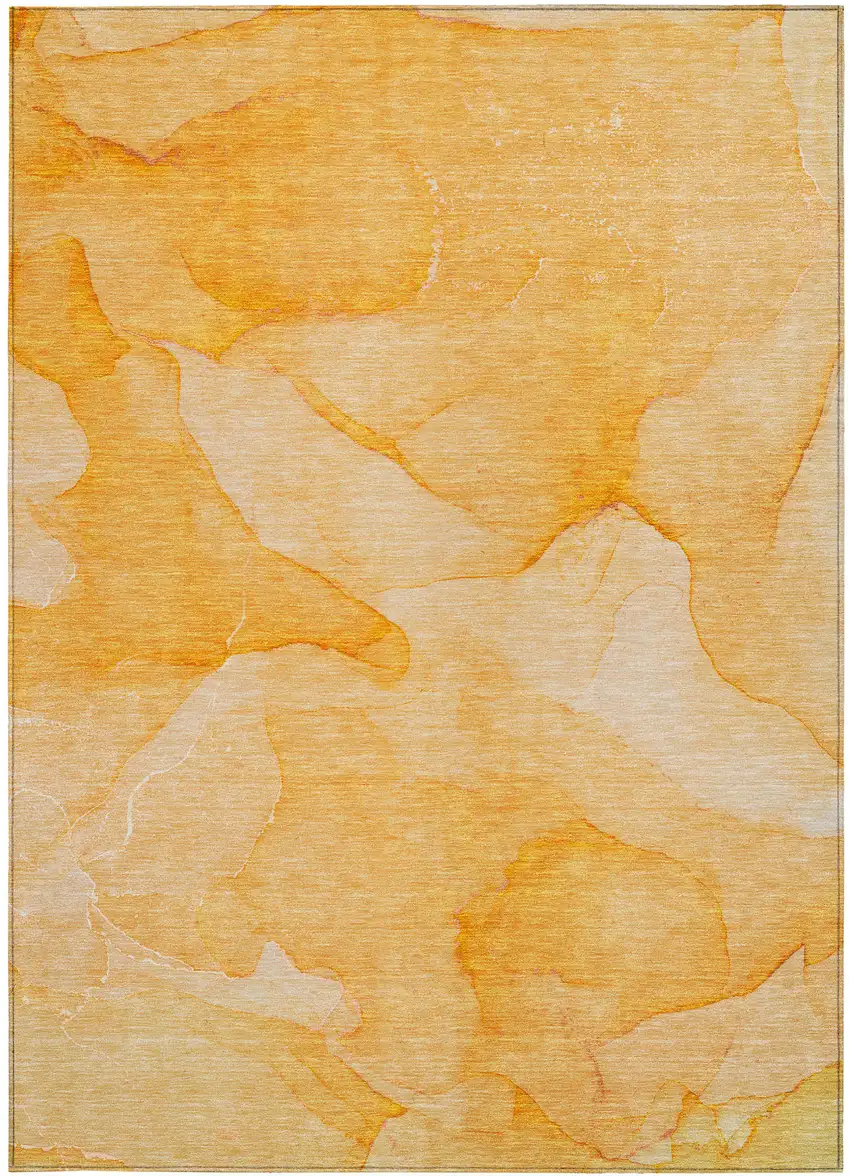 Orange Abstract Washable Non Skid Indoor Outdoor Area Rug Photo 2