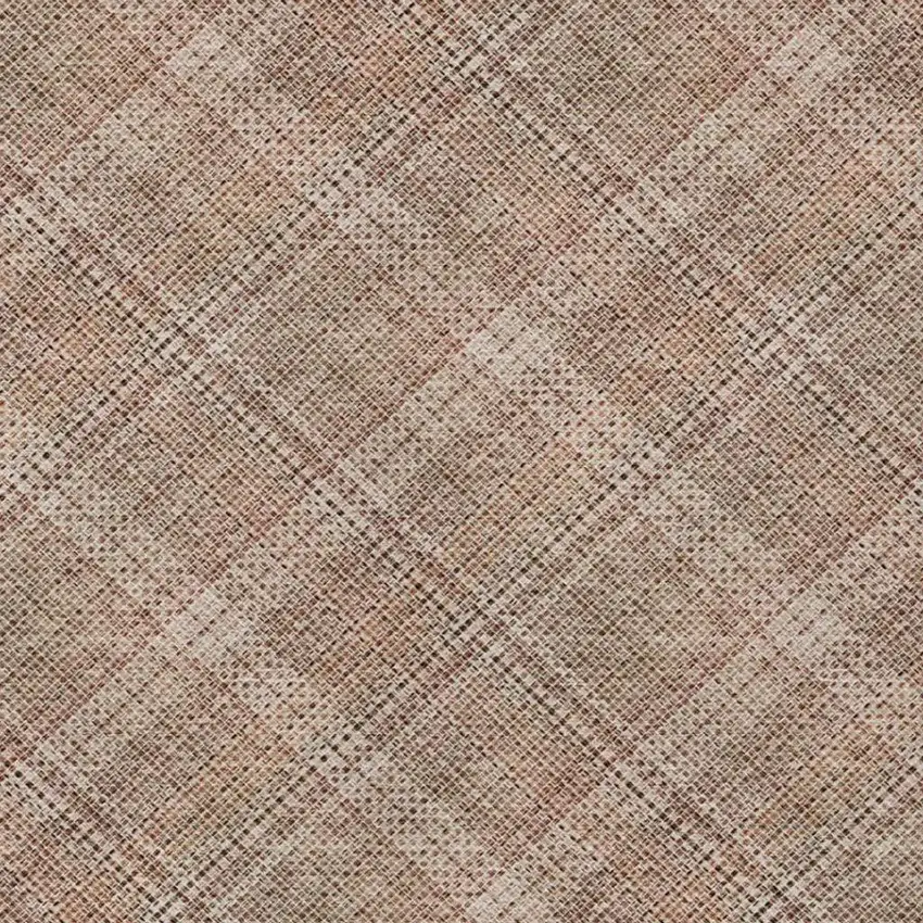 Orange And Beige Plaid Washable Indoor Outdoor Area Rug Photo 6