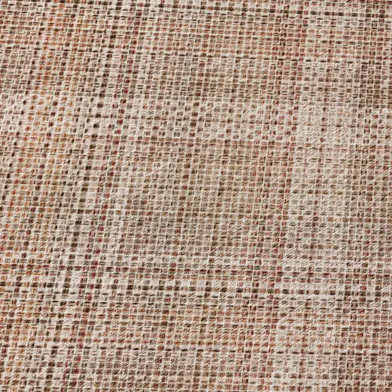 Orange And Beige Plaid Washable Indoor Outdoor Area Rug Photo 7