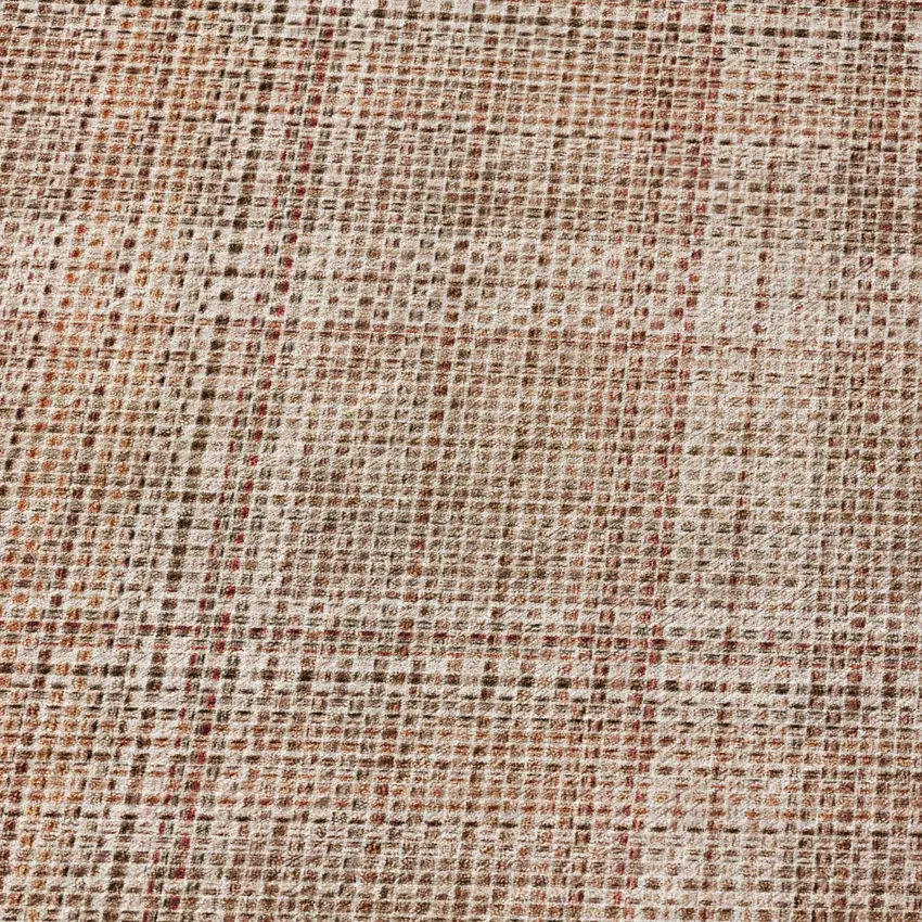 Orange And Beige Plaid Washable Indoor Outdoor Area Rug Photo 7