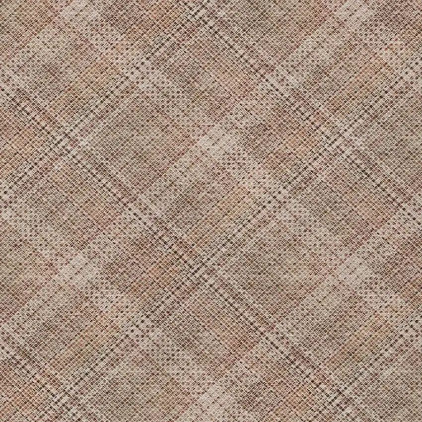 Orange And Beige Plaid Washable Indoor Outdoor Area Rug Photo 9