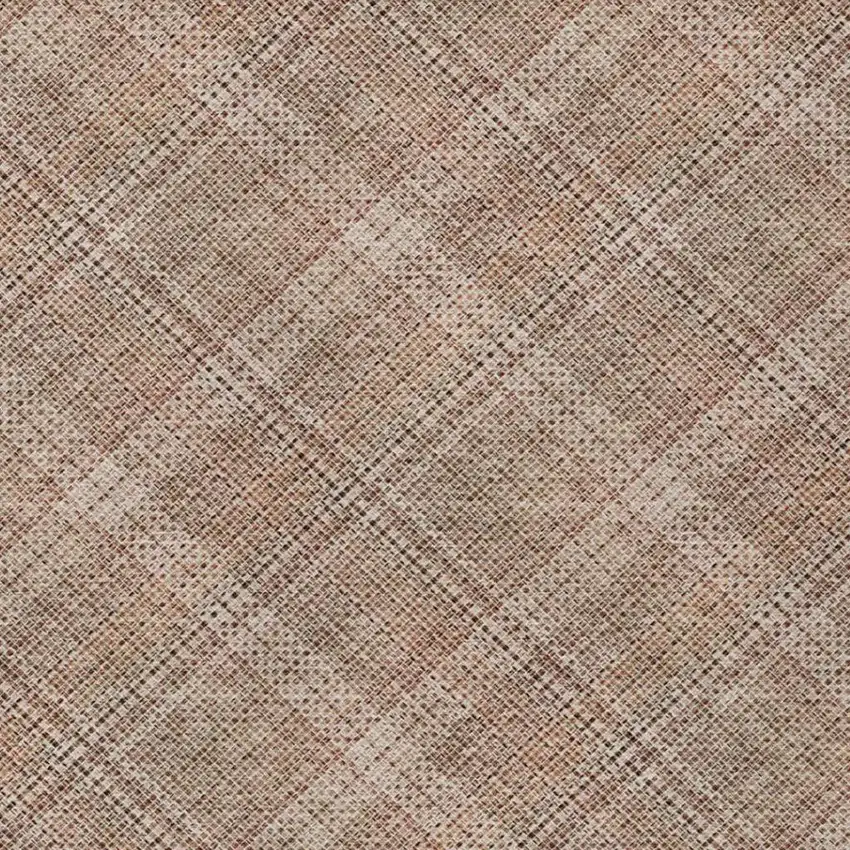 Orange And Beige Plaid Washable Indoor Outdoor Area Rug Photo 7