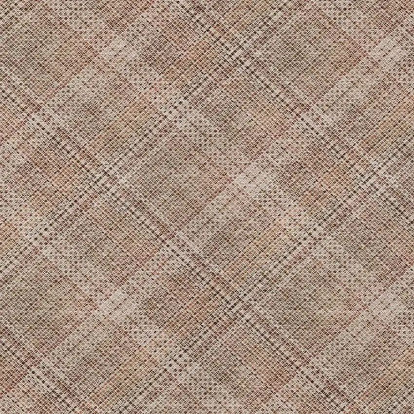 Orange And Beige Plaid Washable Indoor Outdoor Area Rug Photo 8