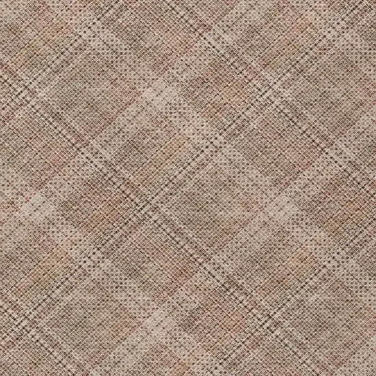 Orange And Beige Plaid Washable Indoor Outdoor Area Rug Photo 5